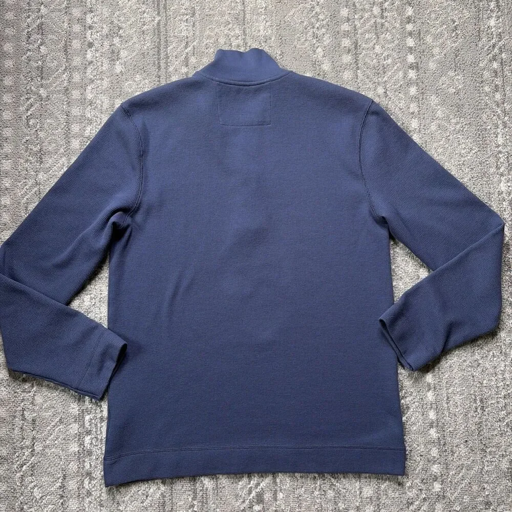 Banana Republic Lot Of 2 Mens Waffle Knit Long Sleeve Shirts Large Plum Blue